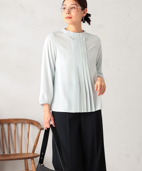 GALLORIA（ギャローリア）の「【お手入れ楽々･洗濯機で洗える】タックブラウス（シャツ/ブラウス・レディース・ホワイト/ライトグリーン/ライトベージュ・L/LL/M/S）」の11枚目の写真