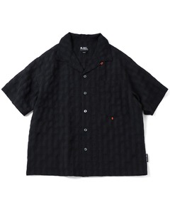 シアサッカーチェック開襟シャツ