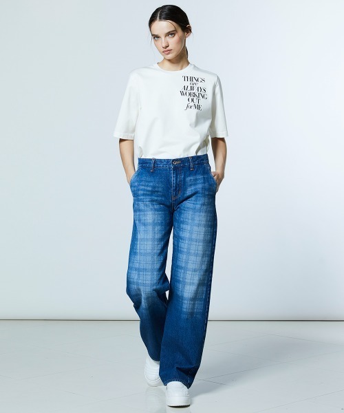 DOUBLE STANDARD CLOTHING（ダブルスタンダードクロージング）の「12.5oz ユーズドチェック デニムパンツ（デニムパンツ・レディース・インディゴブルー・38/36）」の13枚目の写真