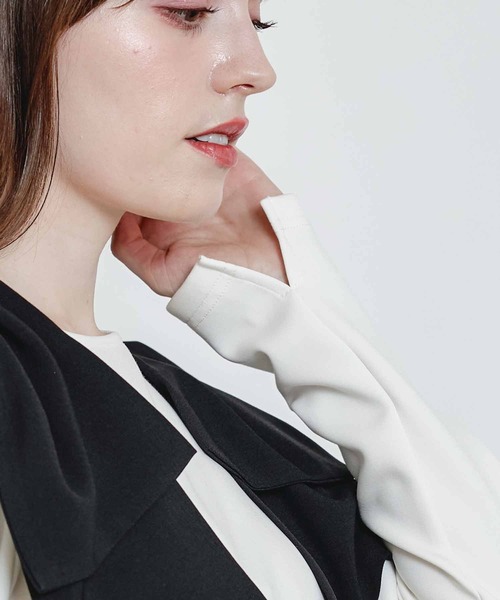 PICCIN(ピッチン)の「ショルダーリボンプルオーバー(Tシャツ/カットソー・レディース・ブラック/オフホワイト・M)」の20枚目の写真