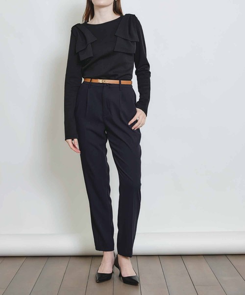 PICCIN(ピッチン)の「ショルダーリボンプルオーバー(Tシャツ/カットソー・レディース・ブラック/オフホワイト・M)」の12枚目の写真