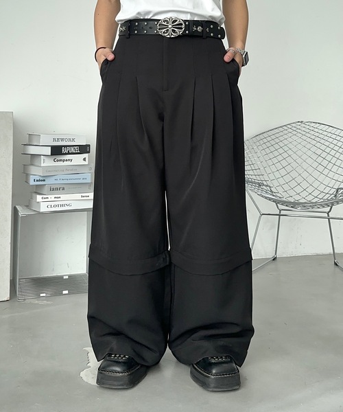2WAYスリータックデタッチャブルワイドパンツ/ショーツ（スラックス