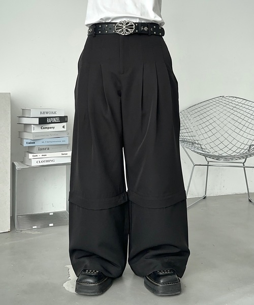 2WAYスリータックデタッチャブルワイドパンツ/ショーツ（スラックス