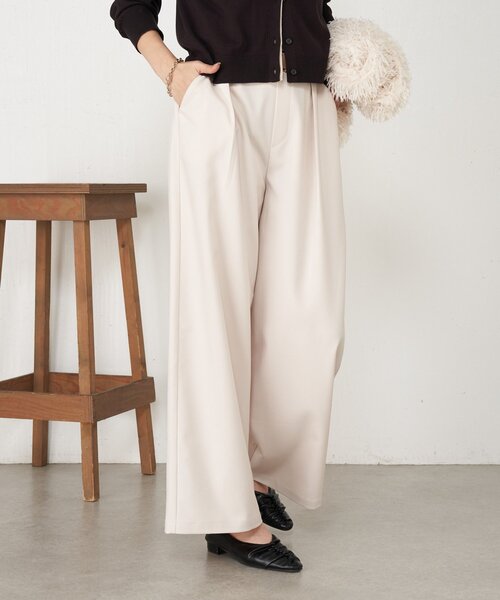 Jena espace merveilleux（ジェナ　エスパスメルヴェイユ）の「【美脚見え◎】ワンタックワイドパンツ（その他パンツ・レディース・アイボリー/ブラック/ベージュ・FREE）」の21枚目の写真