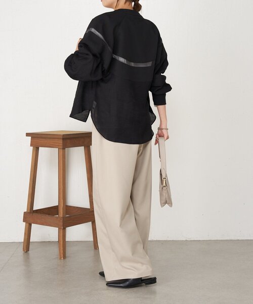 Jena espace merveilleux（ジェナ　エスパスメルヴェイユ）の「【美脚見え◎】ワンタックワイドパンツ（その他パンツ・レディース・アイボリー/ブラック/ベージュ・FREE）」の5枚目の写真