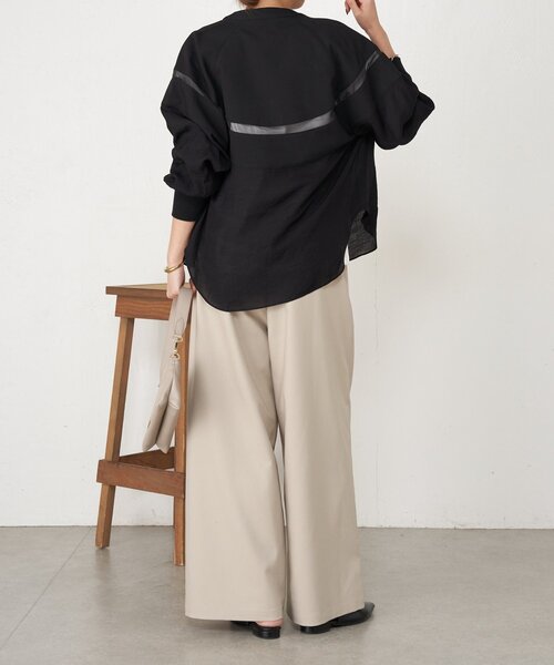 Jena espace merveilleux（ジェナ　エスパスメルヴェイユ）の「【美脚見え◎】ワンタックワイドパンツ（その他パンツ・レディース・アイボリー/ブラック/ベージュ・FREE）」の6枚目の写真