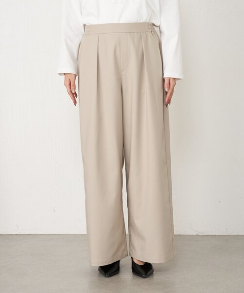 Jena espace merveilleux（ジェナ　エスパスメルヴェイユ）の「【美脚見え◎】ワンタックワイドパンツ（その他パンツ・レディース・アイボリー/ブラック/ベージュ・FREE）」の12枚目の写真