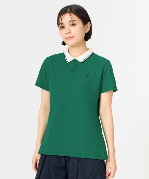 le coq sportif（ルコックスポルティフ）の「バックプリーツカノコポロシャツ（ポロシャツ・レディース・ホワイト/グリーン/ネイビー・L/M/XL/S）」の3枚目の写真