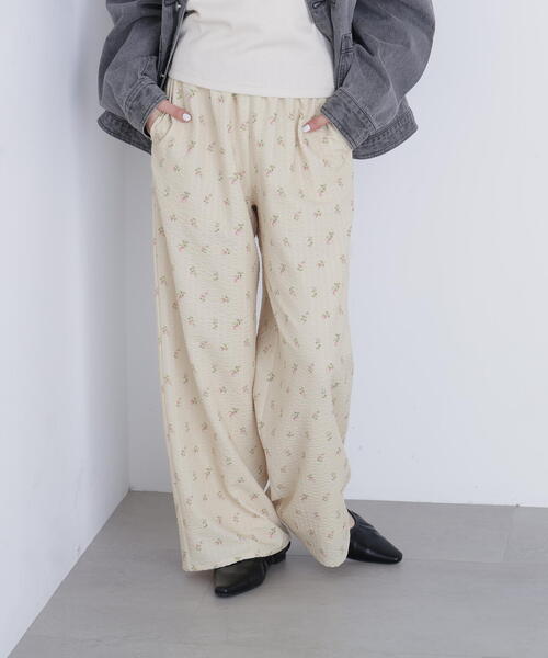 N.（N. Natural Beauty Basic）（エヌエヌナチュラルビューティーベーシック）の「フラワープリント SETUP パンツ（その他パンツ・レディース・イエロー系その他/ブラック系その他・ﾌﾘ-）」の9枚目の写真