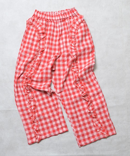 MARKEY'S（マーキーズ）の「ギンガムラウンドフリルロングパンツ/おとな（その他パンツ・レディース・ブルー/レッド/オレンジ/ブラック・170cm/160cm）」の3枚目の写真