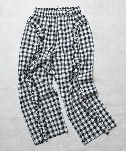 MARKEY'S（マーキーズ）の「ギンガムラウンドフリルロングパンツ/おとな（その他パンツ・レディース・ブルー/レッド/オレンジ/ブラック・170cm/160cm）」の6枚目の写真
