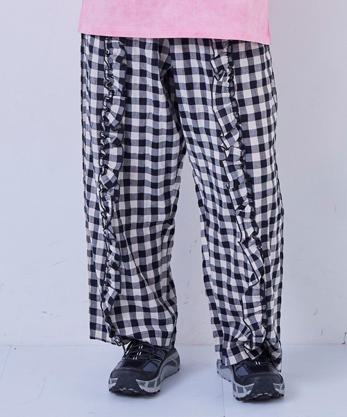 MARKEY'S（マーキーズ）の「ギンガムラウンドフリルロングパンツ/おとな（その他パンツ・レディース・ブルー/レッド/オレンジ/ブラック・170cm/160cm）」の10枚目の写真
