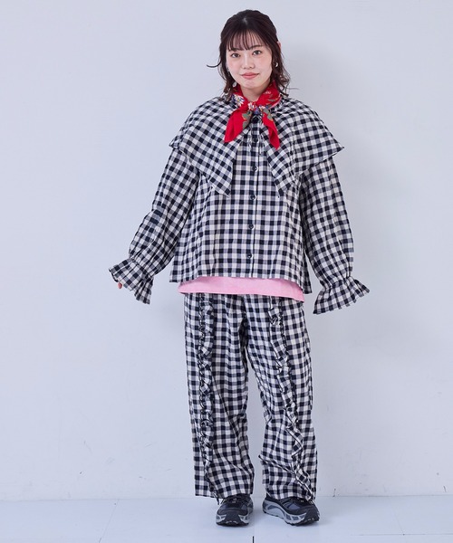 MARKEY'S（マーキーズ）の「ギンガムラウンドフリルロングパンツ/おとな（その他パンツ・レディース・ブルー/レッド/オレンジ/ブラック・170cm/160cm）」の8枚目の写真