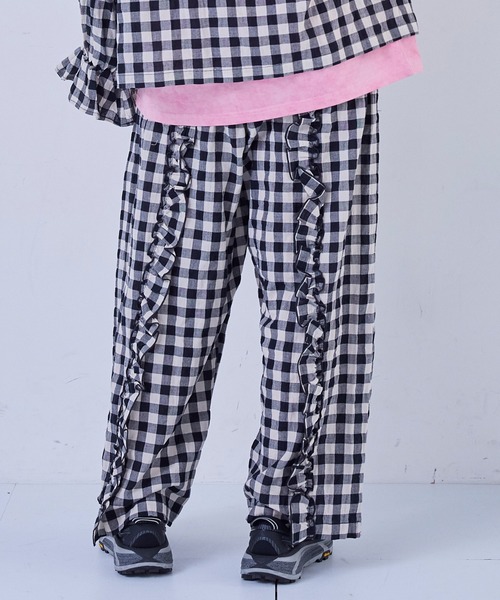 MARKEY'S（マーキーズ）の「ギンガムラウンドフリルロングパンツ/おとな（その他パンツ・レディース・ブルー/レッド/オレンジ/ブラック・170cm/160cm）」の7枚目の写真