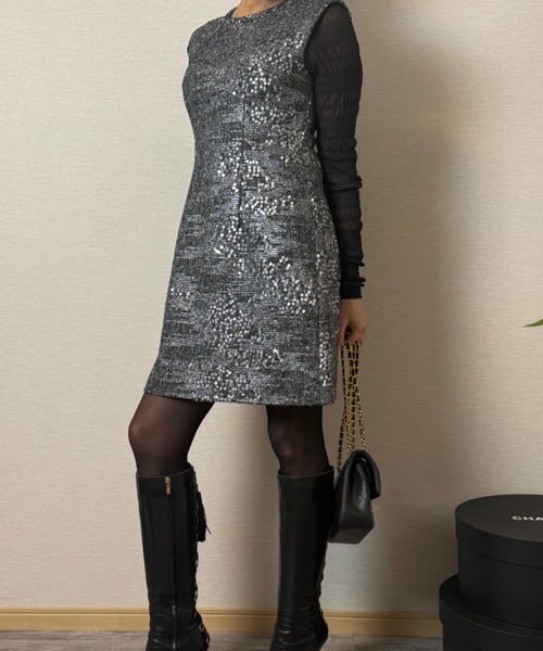 Lana821(ラナハニー)の「スパンコールミニドレス(ドレス・レディース・ブラック・S/M)」の4枚目の写真