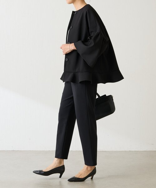 LIVETART（リヴェタート）の「《LIVETART》裾フリルジャケット（その他アウター・レディース・ブラック/ベージュ・FREE）」の7枚目の写真