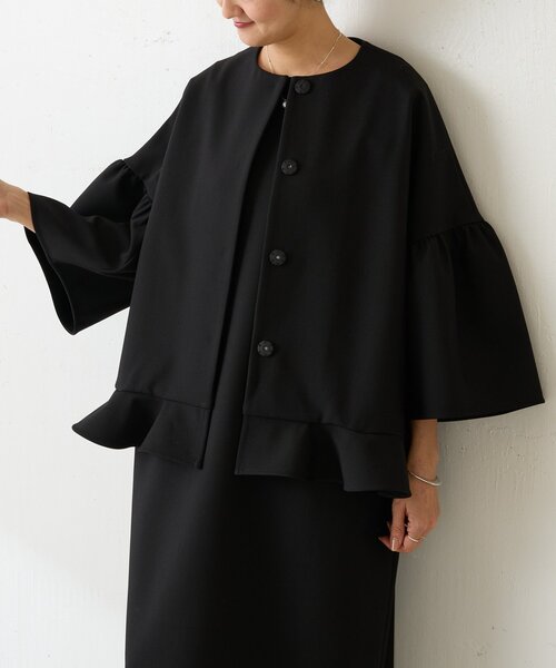 LIVETART（リヴェタート）の「《LIVETART》裾フリルジャケット（その他アウター・レディース・ブラック/ベージュ・FREE）」の11枚目の写真