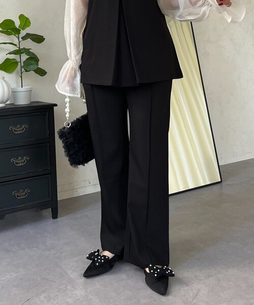 セール】【3点セット】Vネックベストセットアップ（パンツドレス