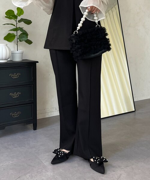 セール】【3点セット】Vネックベストセットアップ（パンツドレス