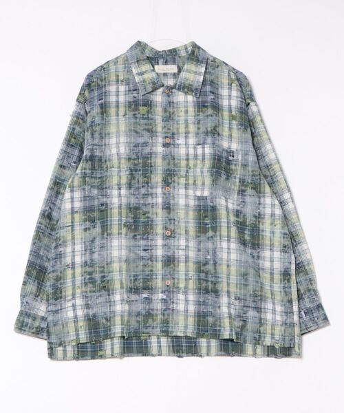 many men many mind(メニーメンメニーマインド)の「MANYMENMANYMINDS / ダメージチェック/L/Sワークシャツ(シャツ/ブラウス・メンズ・レッド/グリーン/ネイビー・LARGE/X-LARGE/MEDIUM)」の12枚目の写真