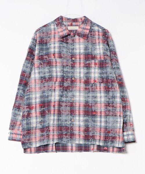 many men many mind(メニーメンメニーマインド)の「MANYMENMANYMINDS / ダメージチェック/L/Sワークシャツ(シャツ/ブラウス・メンズ・レッド/グリーン/ネイビー・LARGE/X-LARGE/MEDIUM)」の13枚目の写真