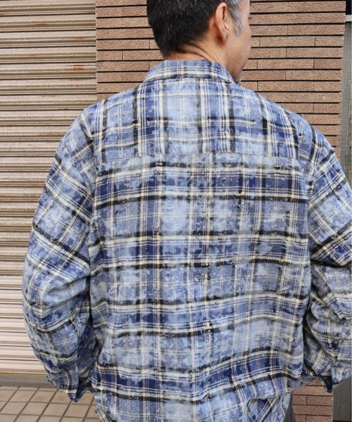many men many mind(メニーメンメニーマインド)の「MANYMENMANYMINDS / ダメージチェック/L/Sワークシャツ(シャツ/ブラウス・メンズ・レッド/グリーン/ネイビー・LARGE/X-LARGE/MEDIUM)」の20枚目の写真