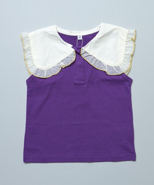 LSP WOW(エルエスピーワオ)の「【LSP WOW!】襟付きノースリーブTee(Tシャツ/カットソー・キッズ・ピンク/パープル/ブラック・100/95/90/130/120/110/80)」の4枚目の写真
