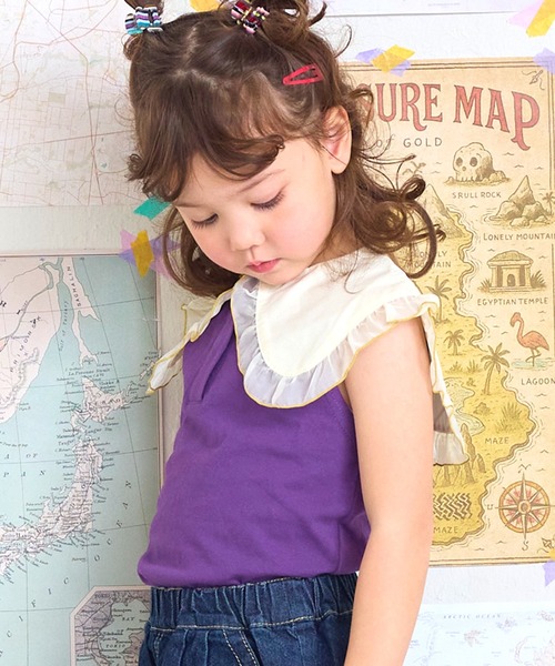 LSP WOW(エルエスピーワオ)の「【LSP WOW!】襟付きノースリーブTee(Tシャツ/カットソー・キッズ・ピンク/パープル/ブラック・100/95/90/130/120/110/80)」の5枚目の写真