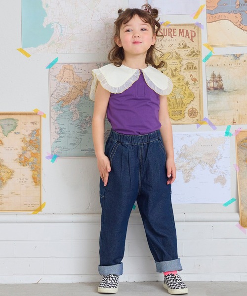LSP WOW(エルエスピーワオ)の「【LSP WOW!】襟付きノースリーブTee(Tシャツ/カットソー・キッズ・ピンク/パープル/ブラック・100/95/90/130/120/110/80)」の6枚目の写真