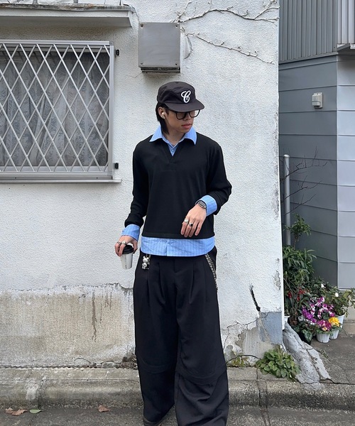 MandO(エムオー)(エムオー)の「レイヤードライクプルオーバーシャツ(シャツ/ブラウス・メンズ・ブラック/グレー系その他/チャコールグレー/ブラック系その他・MEDIUM/LARGE)」の7枚目の写真