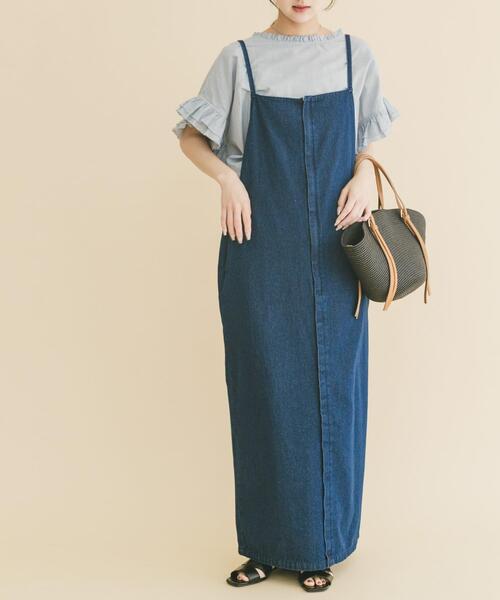ITEMS URBANRESEARCH(アイテムズ アーバンリサーチ)の「デニムキャミワンピース(ワンピース・レディース・インディゴブルー/ライトインディゴブルー・FREE)」の2枚目の写真