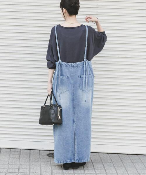 ITEMS URBANRESEARCH(アイテムズ アーバンリサーチ)の「デニムキャミワンピース(ワンピース・レディース・インディゴブルー/ライトインディゴブルー・FREE)」の4枚目の写真