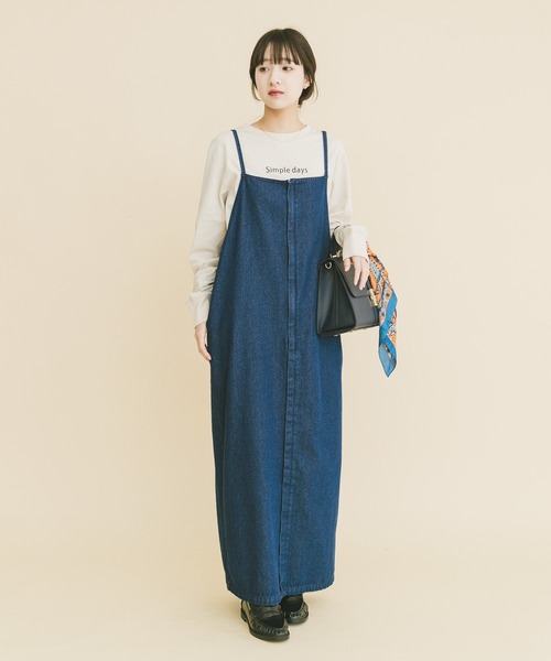 ITEMS URBANRESEARCH(アイテムズ アーバンリサーチ)の「デニムキャミワンピース(ジャンパースカート・レディース・ライトインディゴブルー/インディゴブルー・FREE)」の2枚目の写真