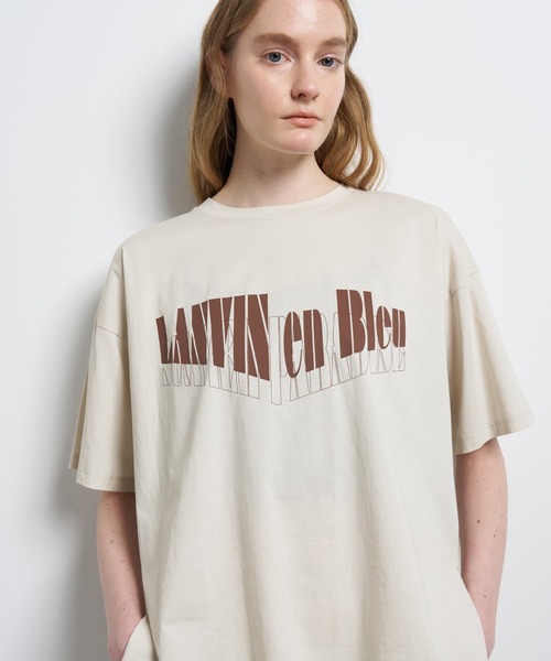 LANVIN en Bleu(ランバンオンブルー)の「“Summer paradise”ロゴプリントTシャツ(Tシャツ/カットソー・レディース・ライトカーキ/チャコールグレー/ベージュ・38)」の3枚目の写真