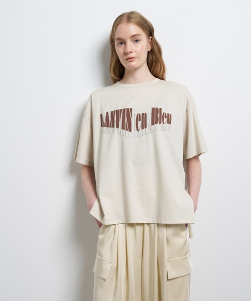 LANVIN en Bleu(ランバンオンブルー)の「“Summer paradise”ロゴプリントTシャツ(Tシャツ/カットソー・レディース・ライトカーキ/チャコールグレー/ベージュ・38)」の5枚目の写真