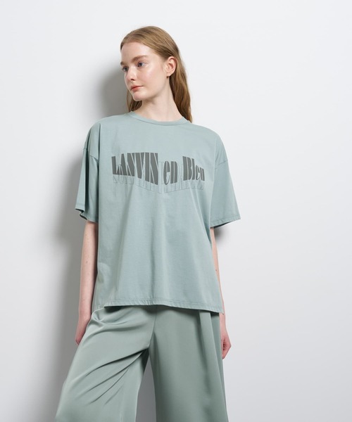 LANVIN en Bleu(ランバンオンブルー)の「“Summer paradise”ロゴプリントTシャツ(Tシャツ/カットソー・レディース・ライトカーキ/チャコールグレー/ベージュ・38)」の12枚目の写真