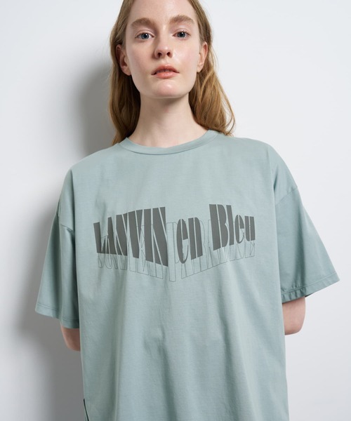 LANVIN en Bleu(ランバンオンブルー)の「“Summer paradise”ロゴプリントTシャツ(Tシャツ/カットソー・レディース・ライトカーキ/チャコールグレー/ベージュ・38)」の16枚目の写真