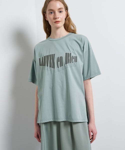 LANVIN en Bleu(ランバンオンブルー)の「“Summer paradise”ロゴプリントTシャツ(Tシャツ/カットソー・レディース・ライトカーキ/チャコールグレー/ベージュ・38)」の11枚目の写真