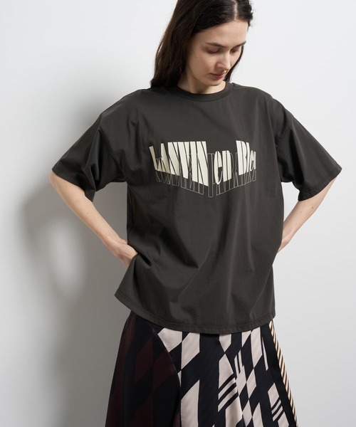 LANVIN en Bleu(ランバンオンブルー)の「“Summer paradise”ロゴプリントTシャツ(Tシャツ/カットソー・レディース・ライトカーキ/チャコールグレー/ベージュ・38)」の19枚目の写真