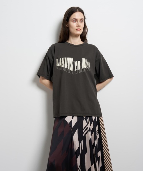 LANVIN en Bleu(ランバンオンブルー)の「“Summer paradise”ロゴプリントTシャツ(Tシャツ/カットソー・レディース・ライトカーキ/チャコールグレー/ベージュ・38)」の18枚目の写真