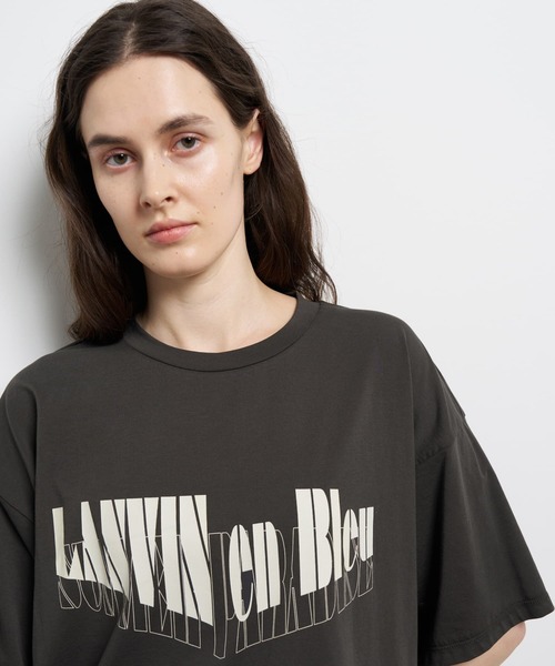 LANVIN en Bleu(ランバンオンブルー)の「“Summer paradise”ロゴプリントTシャツ(Tシャツ/カットソー・レディース・ライトカーキ/チャコールグレー/ベージュ・38)」の22枚目の写真