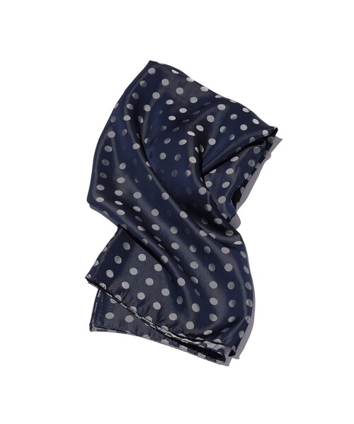 BEAMS PLUS（ビームスプラス）の「Dot Pattern Stole（バンダナ/スカーフ・メンズ・イエロー/ネイビー・ONE SIZE）」の2枚目の写真
