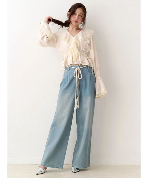 CALNAMUR（カルナムール）の「ラッフルフリルペプラムブラウス（シャツ/ブラウス・レディース・アイボリー/イエロー/ピンク・FREE）」の17枚目の写真