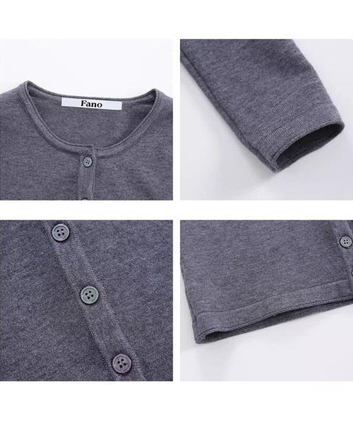 Fano Studios（ファノ ストゥディオズ）の「アーガイル柄ケープ レイヤード ニットカーディガン FC26T001【Fano Studios】【2026SS】（カーディガン/ボレロ・レディース・グレー・L/S/M）」の5枚目の写真