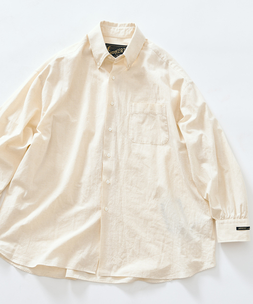 417 EDIFICE（フォーワンセブンエディフィス）の「【MOONLIGHT CLOTHING】 BIG B.D Chambrayシャツ（シャツ/ブラウス・メンズ・アイボリー/ブルー系その他・MEDIUM/LARGE/X-LARGE）」の3枚目の写真