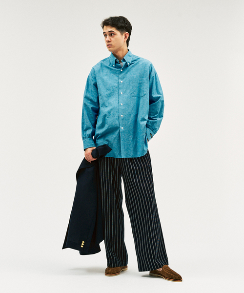 417 EDIFICE（フォーワンセブンエディフィス）の「【MOONLIGHT CLOTHING】 BIG B.D Chambrayシャツ（シャツ/ブラウス・メンズ・アイボリー/ブルー系その他・MEDIUM/LARGE/X-LARGE）」の6枚目の写真