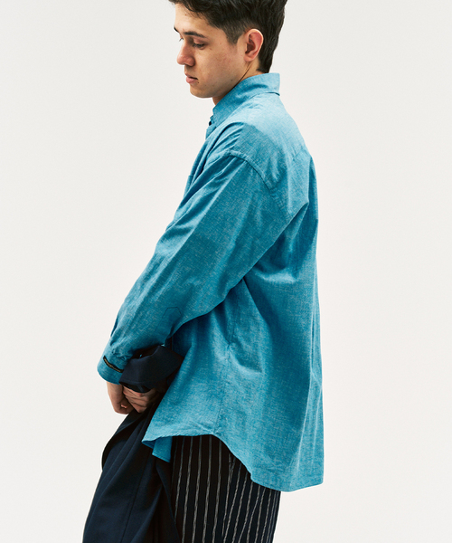 417 EDIFICE（フォーワンセブンエディフィス）の「【MOONLIGHT CLOTHING】 BIG B.D Chambrayシャツ（シャツ/ブラウス・メンズ・アイボリー/ブルー系その他・MEDIUM/LARGE/X-LARGE）」の12枚目の写真