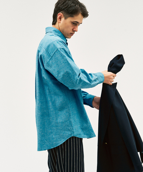 417 EDIFICE（フォーワンセブンエディフィス）の「【MOONLIGHT CLOTHING】 BIG B.D Chambrayシャツ（シャツ/ブラウス・メンズ・アイボリー/ブルー系その他・MEDIUM/LARGE/X-LARGE）」の14枚目の写真