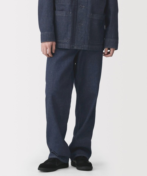 無印良品（ムジルシリョウヒン）の「紳士　木の実から作ったカポック混デニムワイドパンツ（デニムパンツ・メンズ・ブルー/ダークネイビー・S/M/XL）」の2枚目の写真