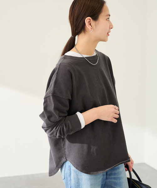 FRAMeWORK(フレームワーク)の「≪追加≫ウェットオゾン加工L/Tee(Tシャツ/カットソー・レディース・サックスブルー/ホワイト系その他/チャコールグレー・FREE)」の17枚目の写真